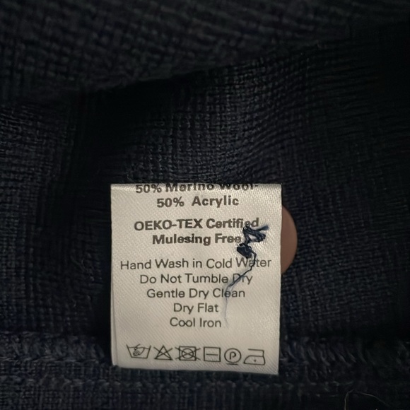 NWOT Far Afield Station Cardigan - Navy Merino Wool Blend - Picture 6 of 7